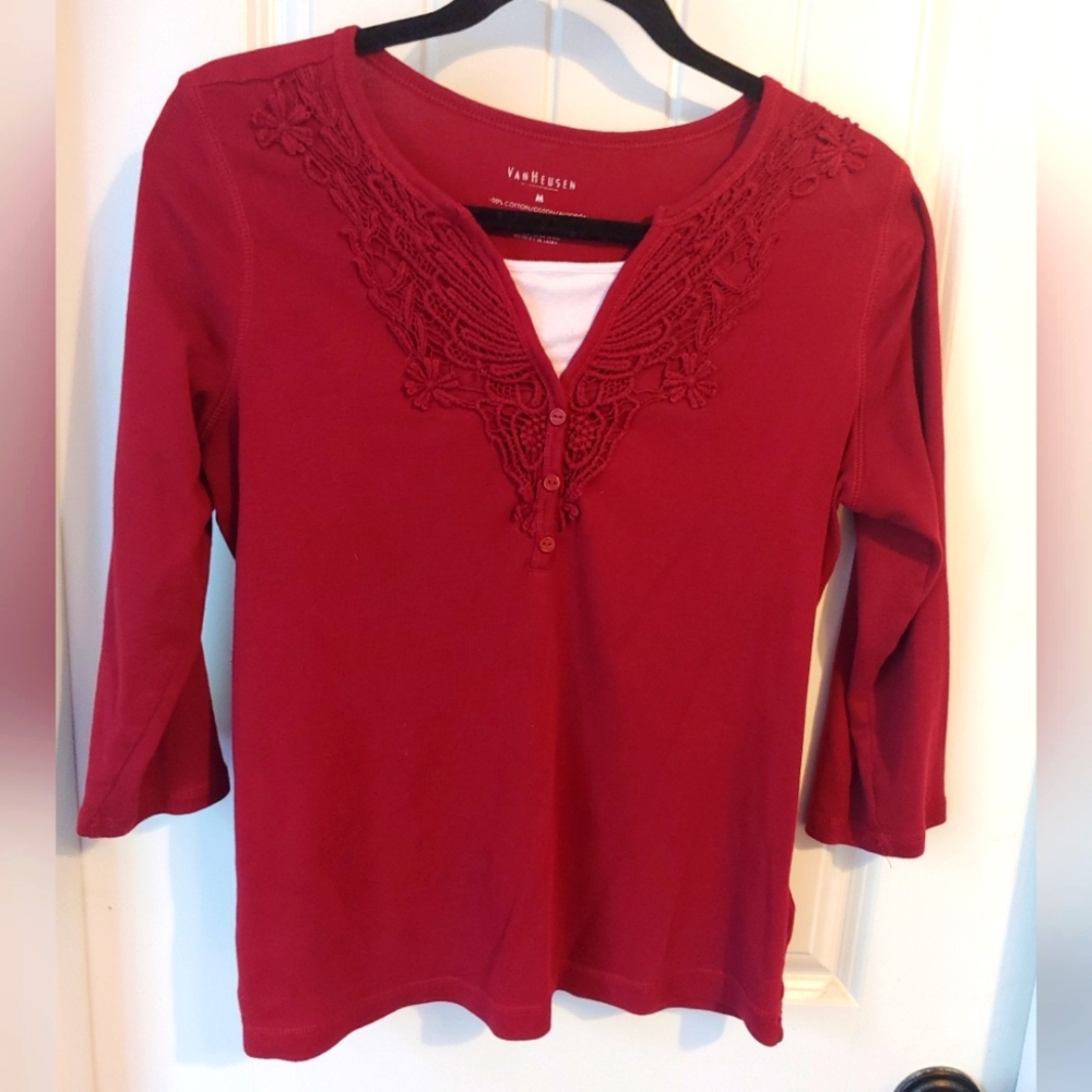 Burgundy long sleeve tee